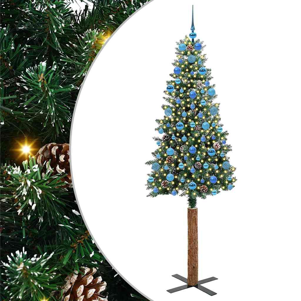 Sapin de Noël mince avec 300 LED Vert et blanc 210 cm - XIOS