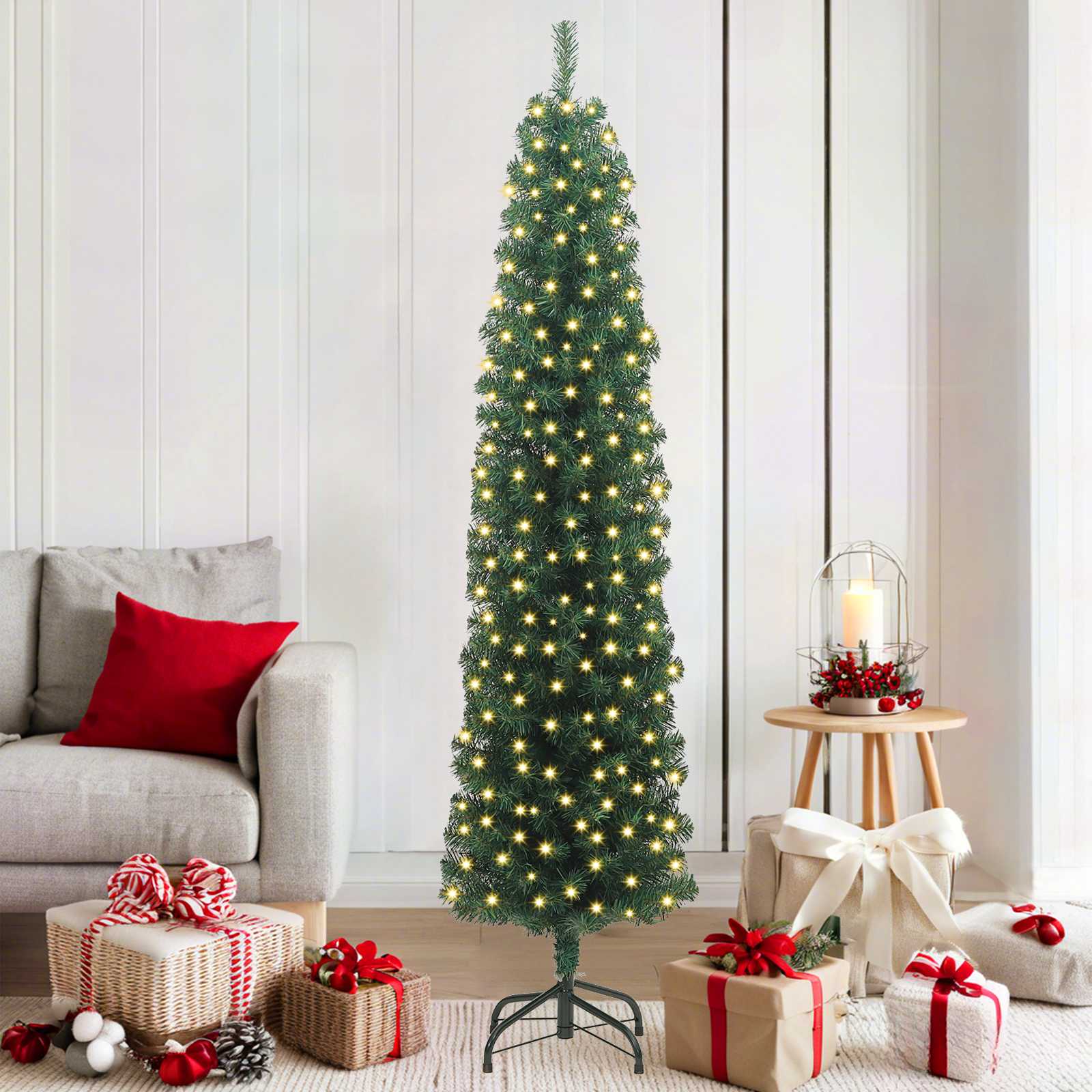Sapin de Noël artificiel Vert 180 cm PVC et acier et plastique - XIOS