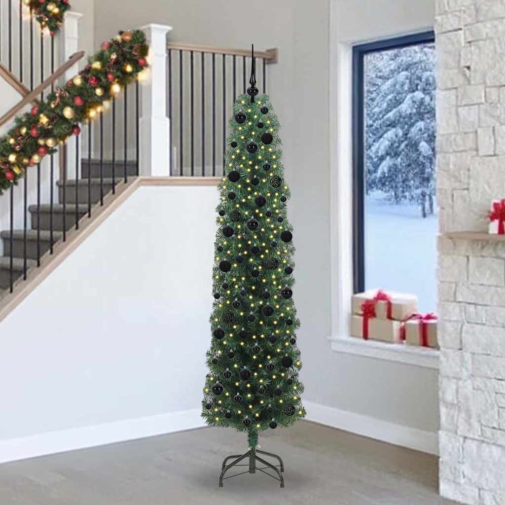 Sapin de Noël artificiel Vert 240 cm PVC et acier et plastique - XIOS