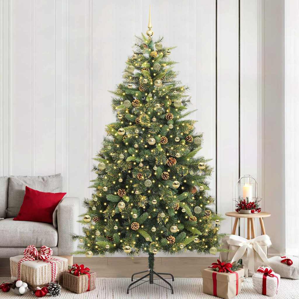 Sapin de Noël artificiel avec branches pliables et cônes 240 cm - XIOS