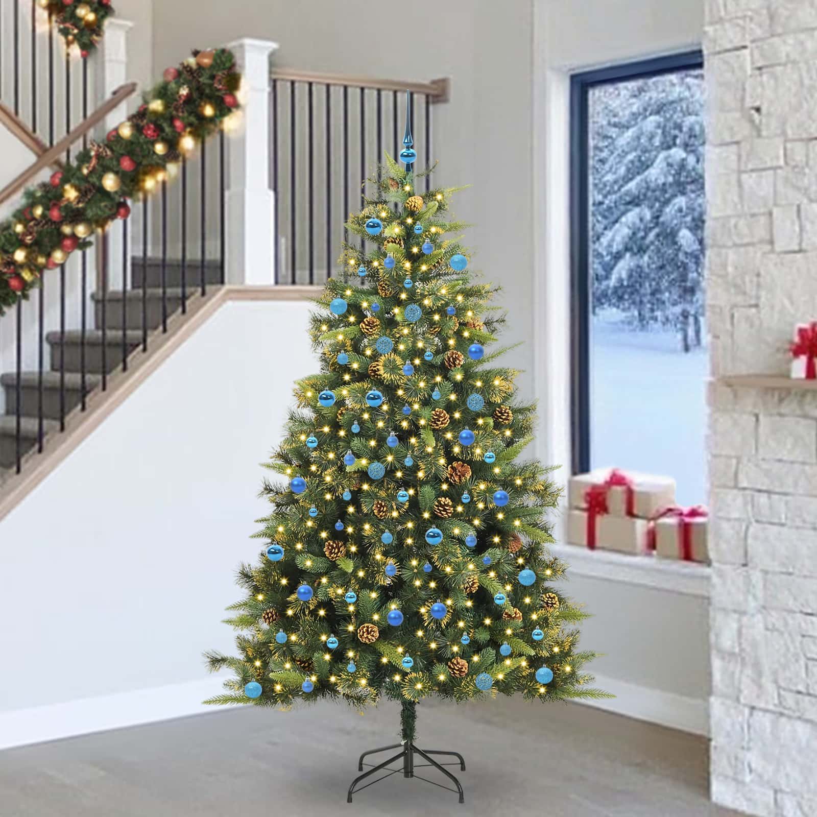 Sapin de Noël artificiel avec branches pliables et cônes 240 cm - XIOS