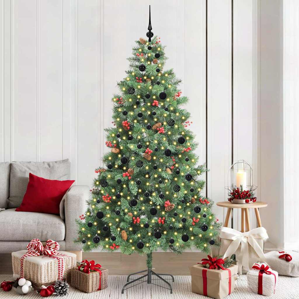 Sapin de Noël artificiel Vert 210 cm PVC et métal