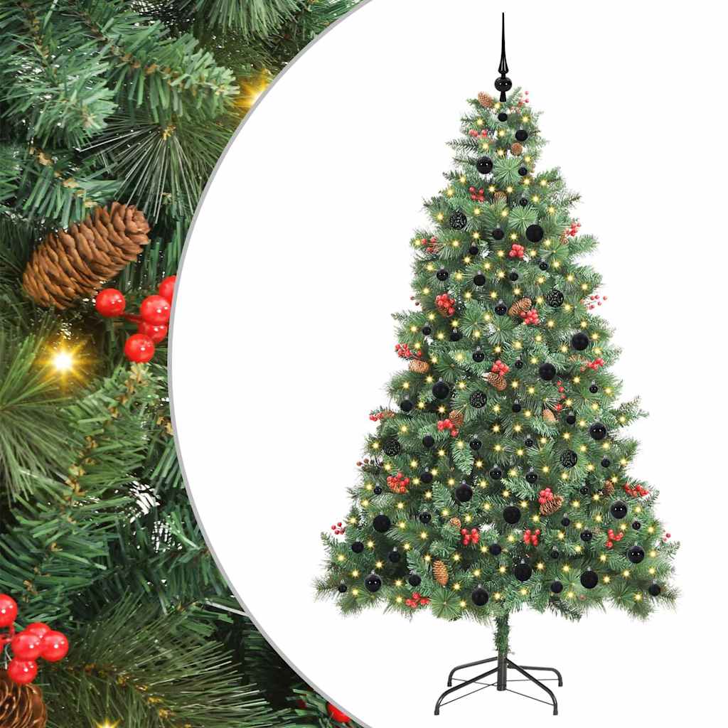 Sapin de Noël artificiel Vert 210 cm PVC et métal