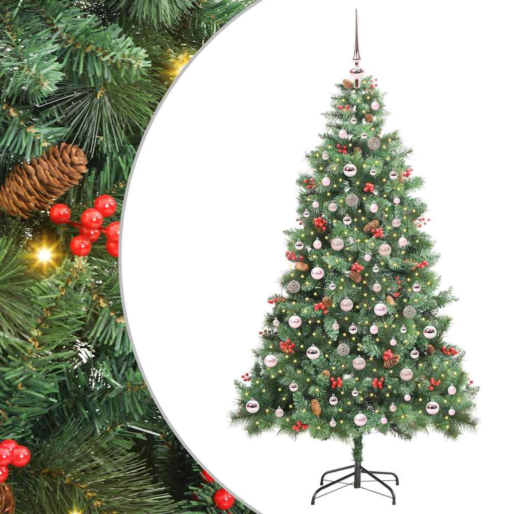 Sapin de Noël artificiel Vert 210 cm PVC et métal