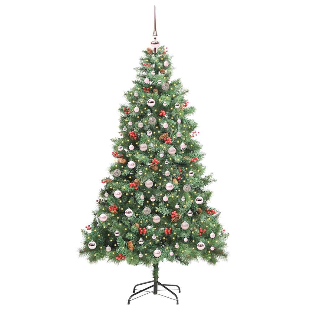 Sapin de Noël artificiel Vert 210 cm PVC et métal
