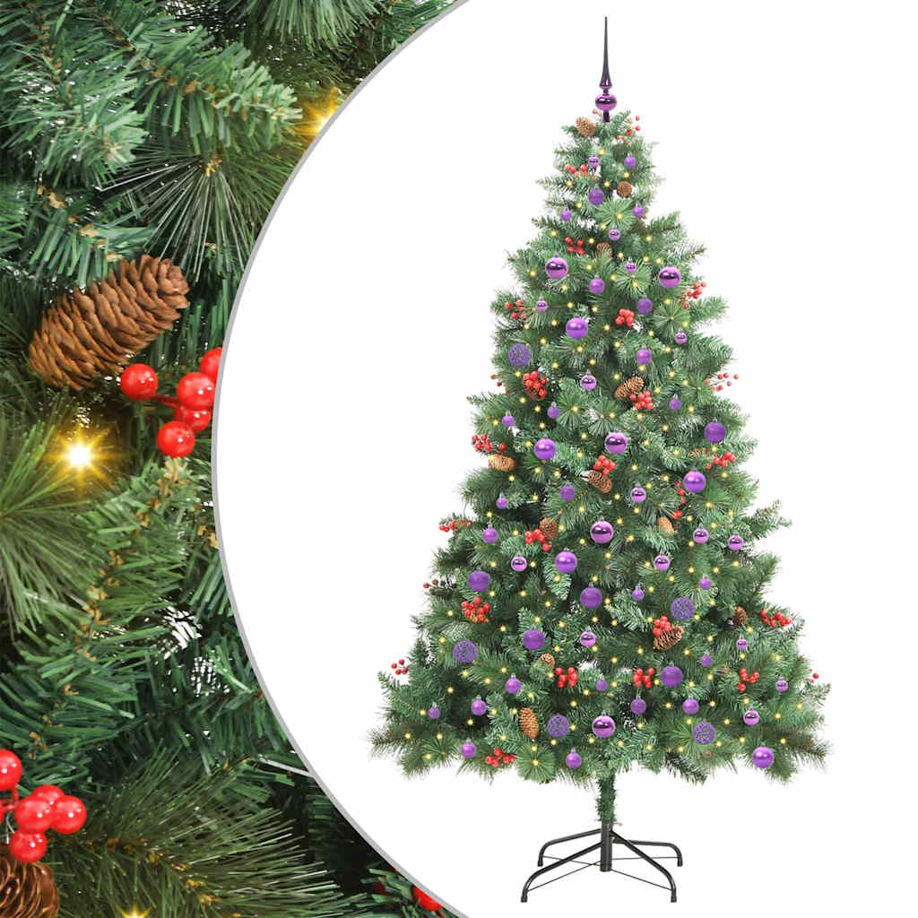 Sapin de Noël artificiel Vert 210 cm PVC et métal