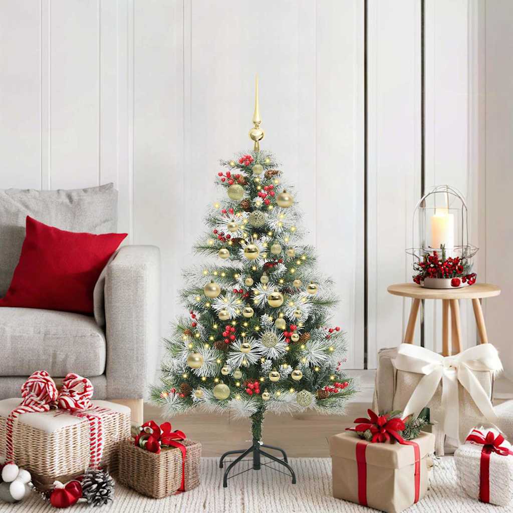 Sapin de Noël artificiel Vert et blanc 120 cm