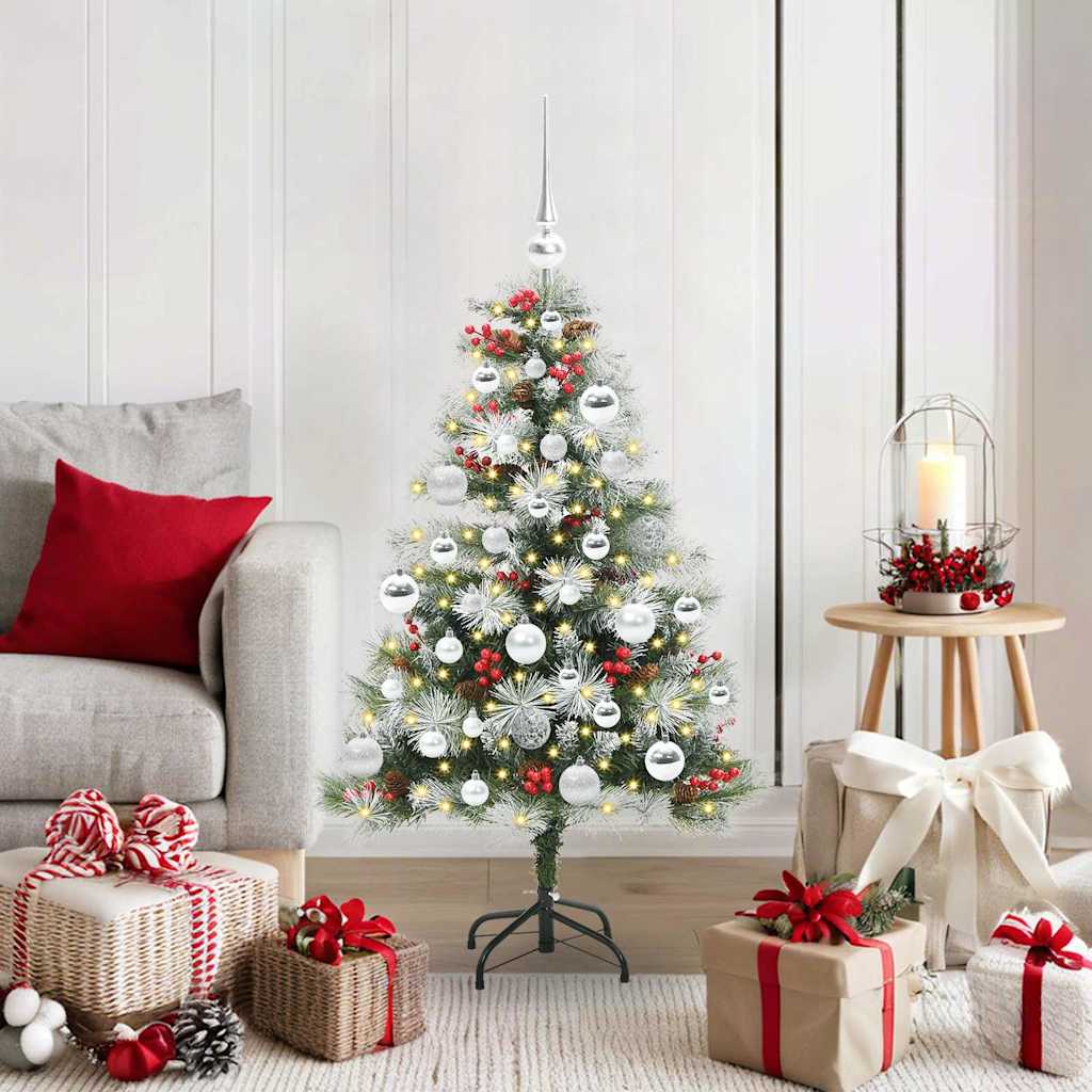 Sapin de Noël artificiel Vert et blanc 120 cm