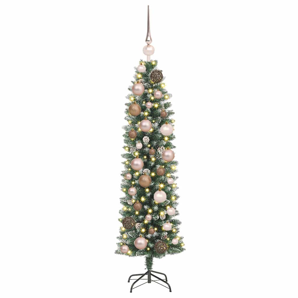Arbre de Noël artificiel slim avec 150 LED Vert et blanc 120 cm - XIOS