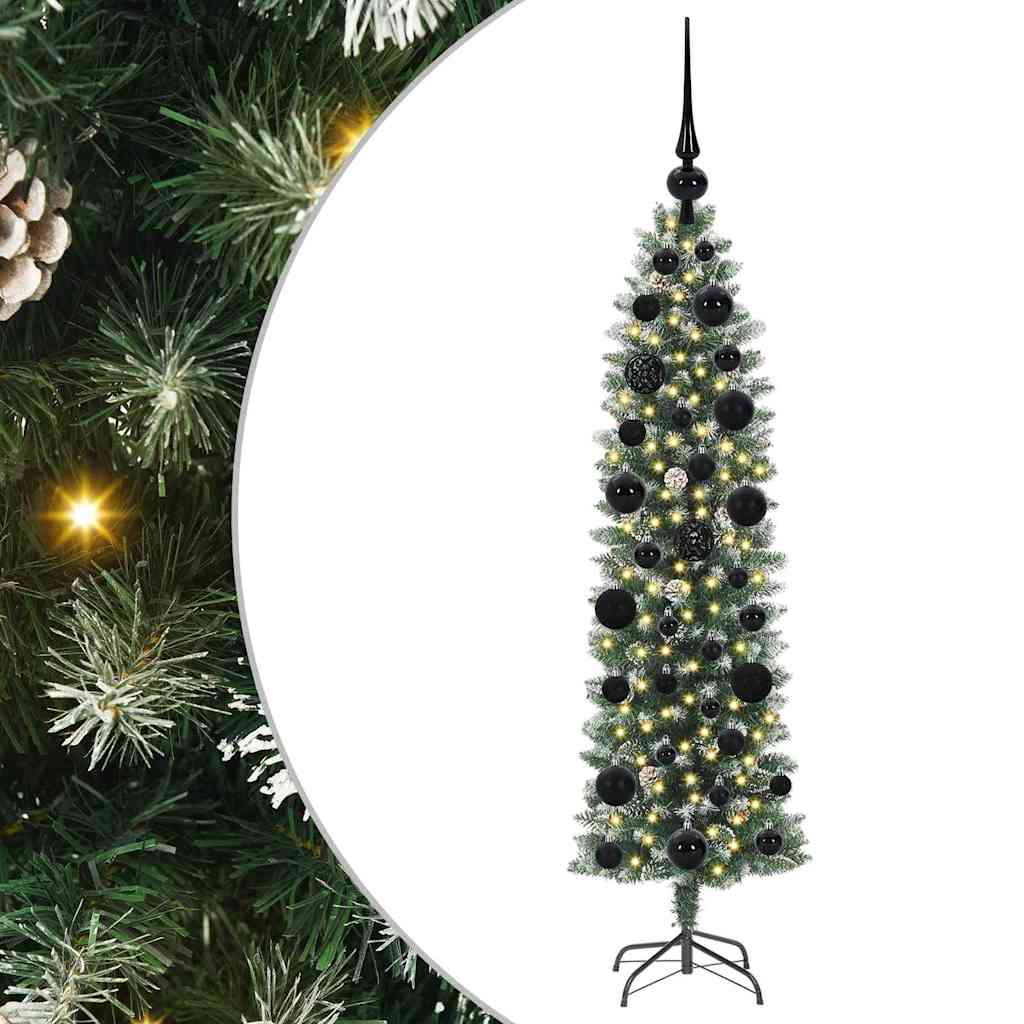 Arbre de Noël artificiel slim avec 150 LED Vert et blanc 120 cm - XIOS