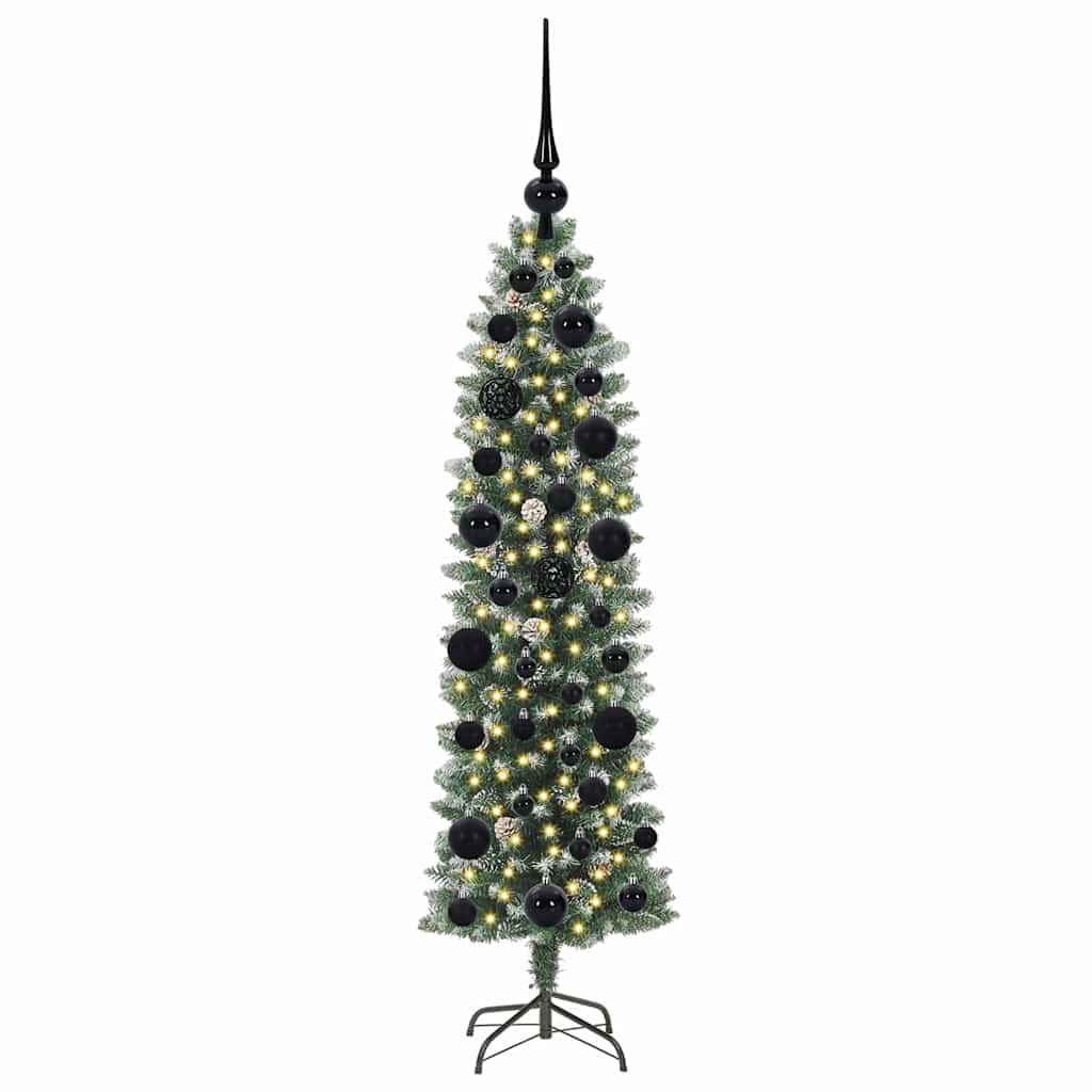 Arbre de Noël artificiel slim avec 150 LED Vert et blanc 120 cm - XIOS
