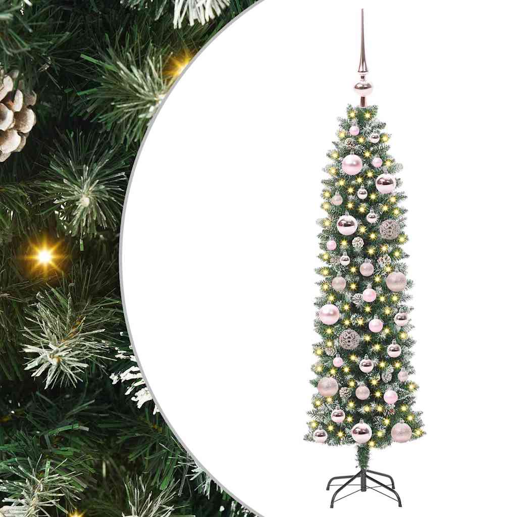 Arbre de Noël artificiel slim avec 150 LED Vert et blanc 120 cm - XIOS