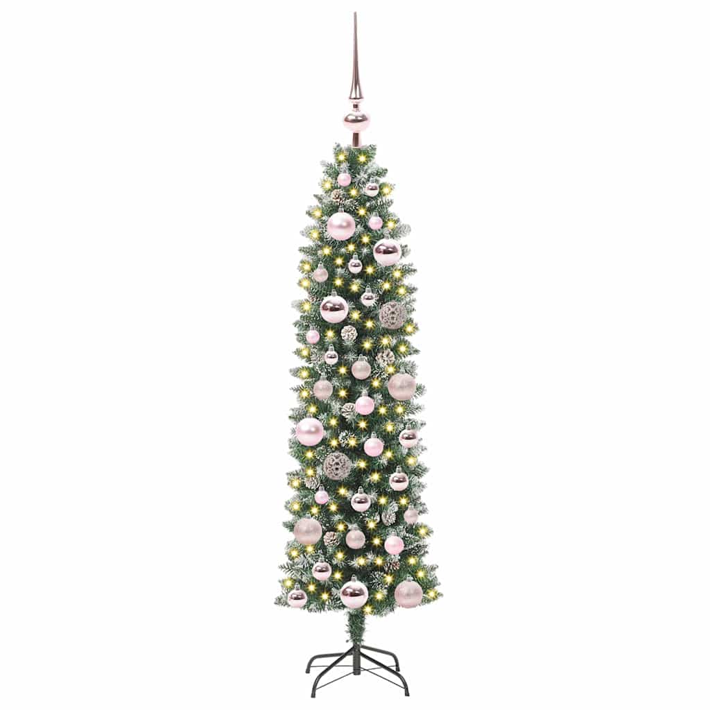 Arbre de Noël artificiel slim avec 150 LED Vert et blanc 120 cm - XIOS