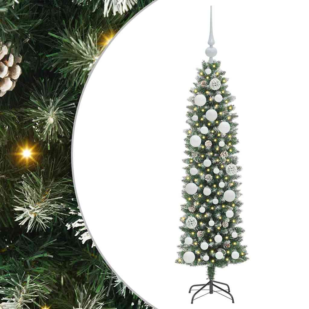 Arbre de Noël artificiel slim avec 150 LED Vert et blanc 120 cm - XIOS