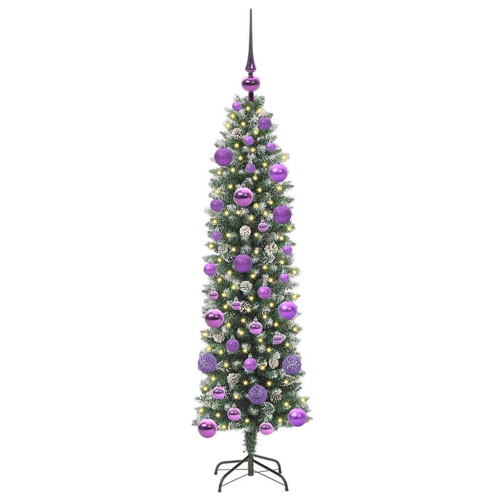 Arbre de Noël artificiel slim avec 150 LED Vert et blanc 120 cm - XIOS