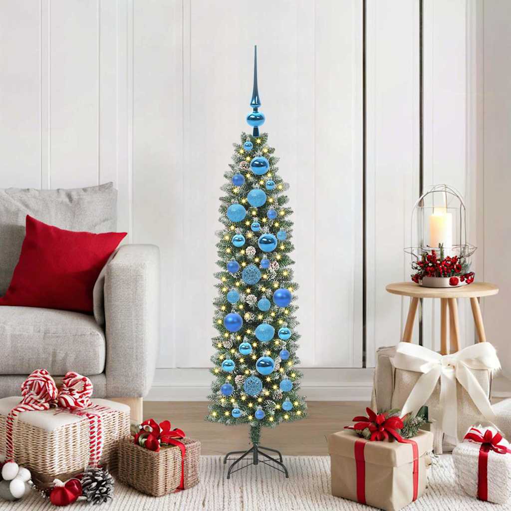 Arbre de Noël artificiel slim avec 150 LED Vert et blanc 120 cm - XIOS