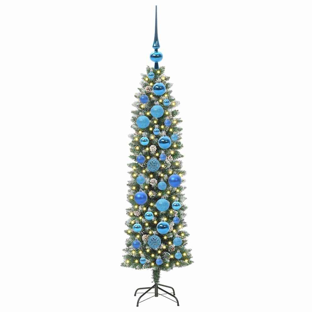 Arbre de Noël artificiel slim avec 150 LED Vert et blanc 120 cm - XIOS
