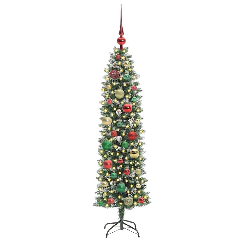 Arbre de Noël artificiel slim avec 150 LED Vert et blanc 120 cm - XIOS