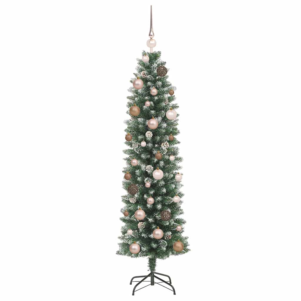 Arbre de Noël artificiel slim avec 150 LED Vert et blanc 150 cm - XIOS