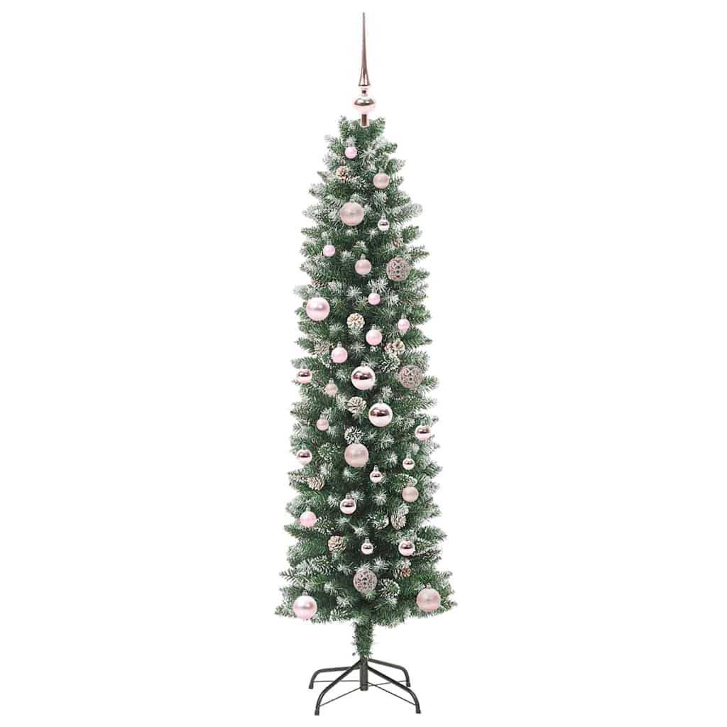 Arbre de Noël artificiel slim avec 150 LED Vert et blanc 150 cm - XIOS