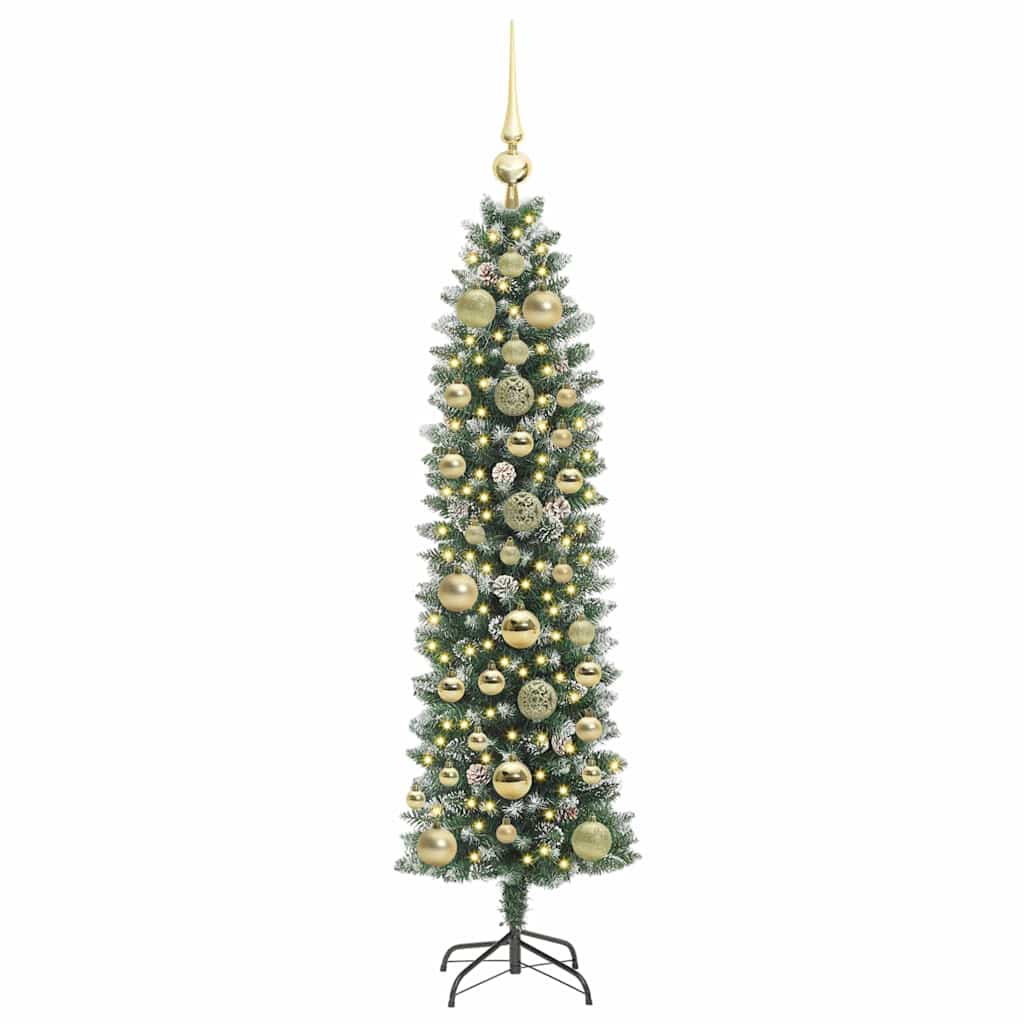 Arbre de Noël artificiel slim avec 150 LED Vert et blanc 150 cm - XIOS