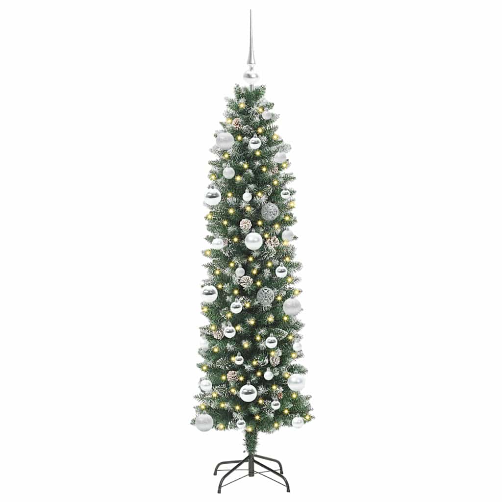 Arbre de Noël artificiel slim avec 150 LED Vert et blanc 150 cm - XIOS