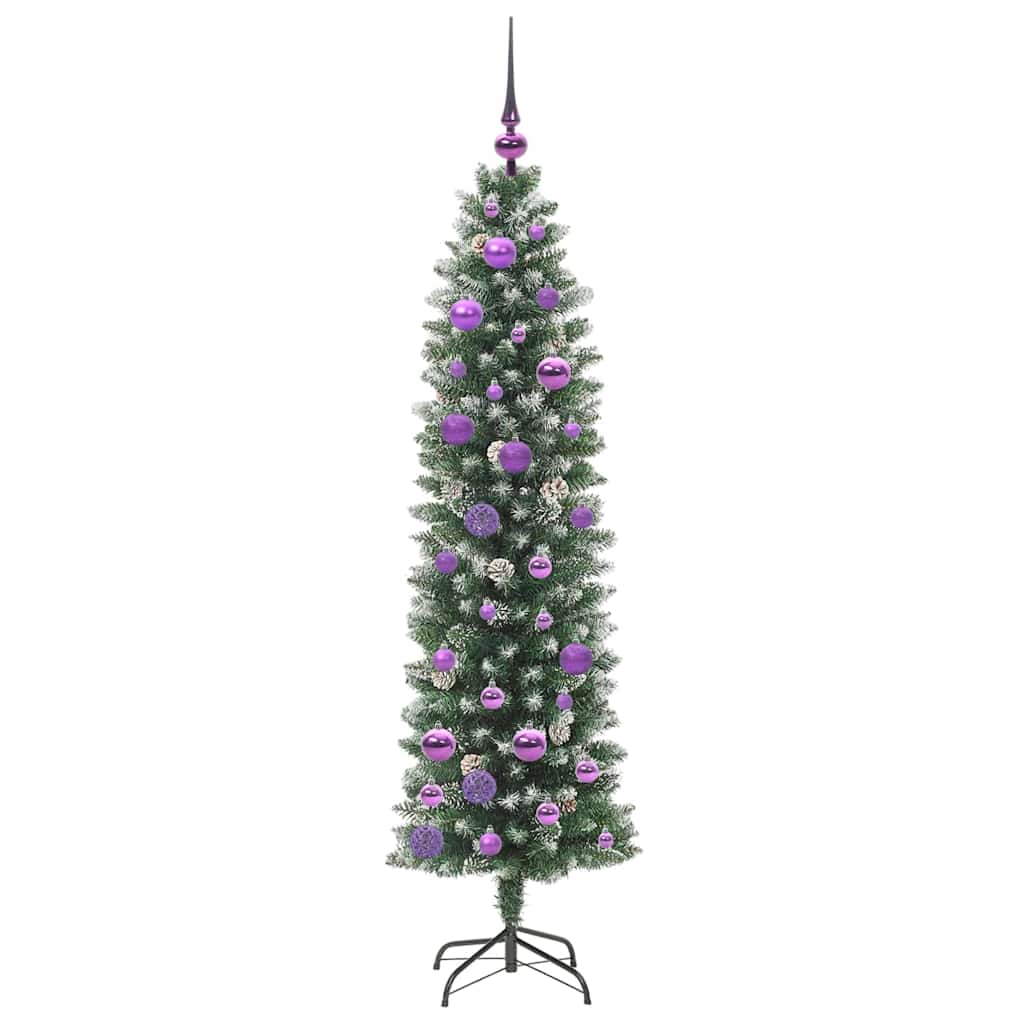 Arbre de Noël artificiel slim avec 150 LED Vert et blanc 150 cm - XIOS