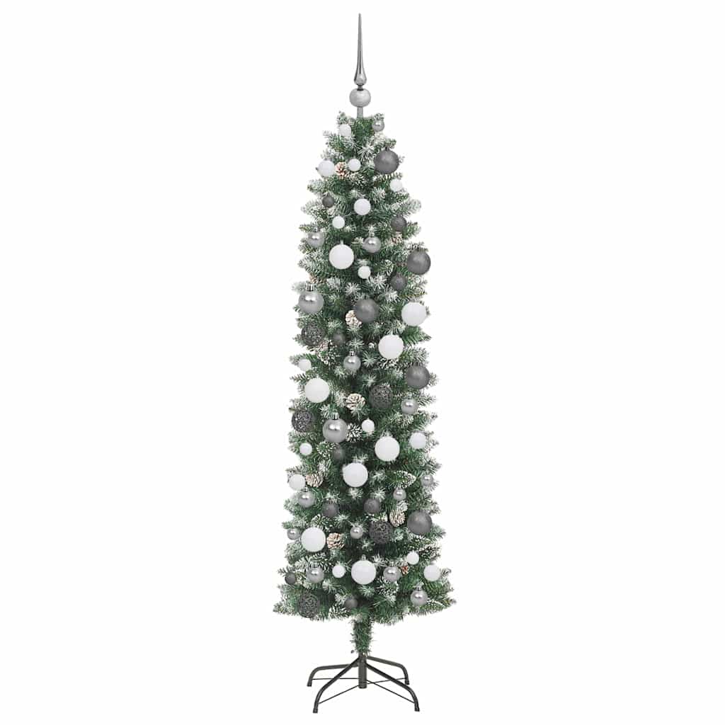 Arbre de Noël artificiel slim avec 300 LED Vert et blanc 180 cm - XIOS