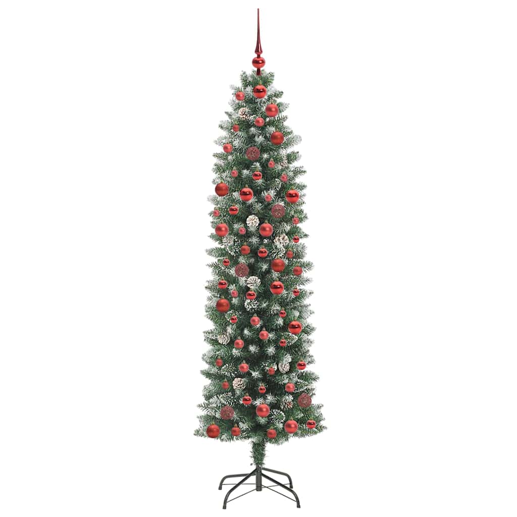 Arbre de Noël artificiel slim avec 300 LED Vert et blanc 180 cm - XIOS