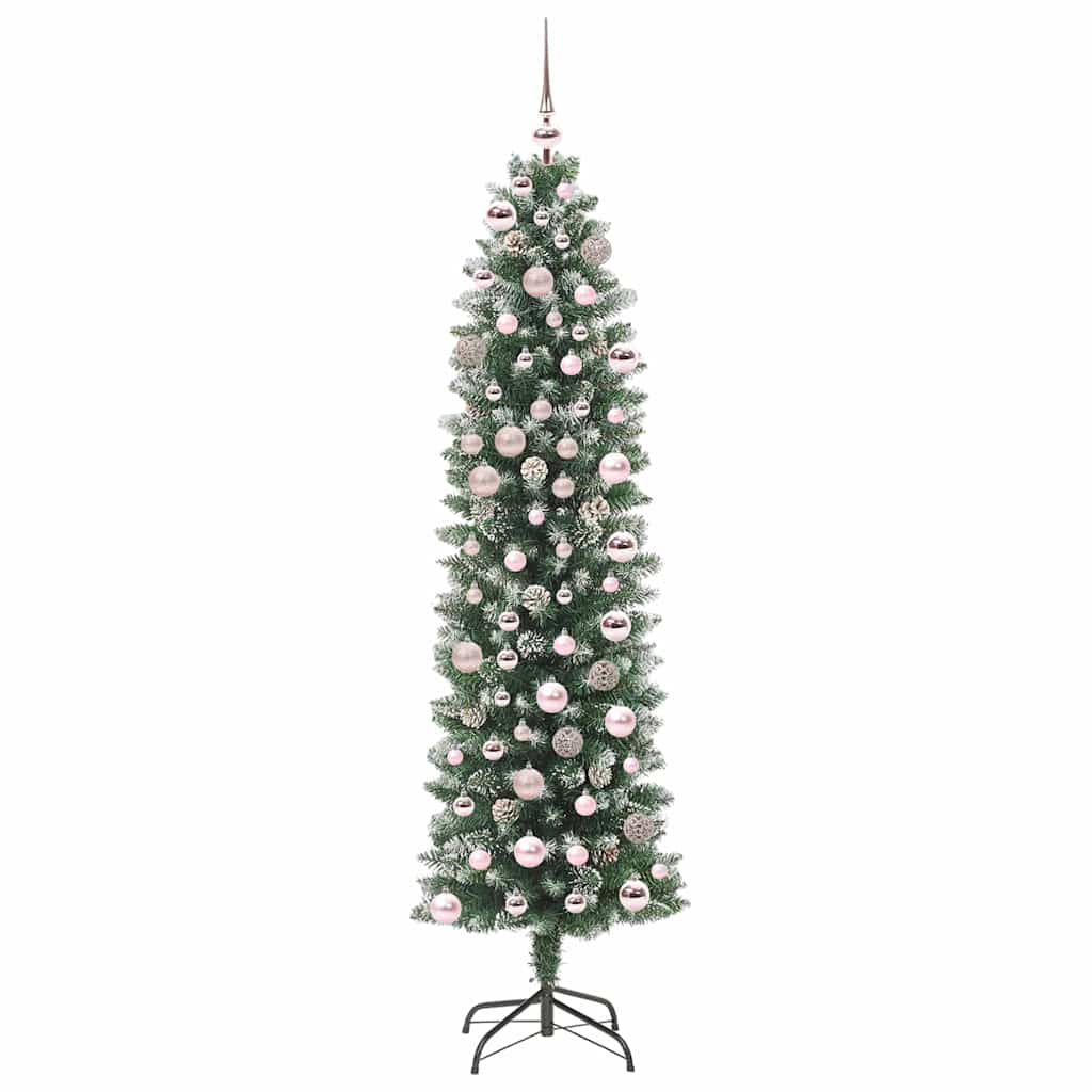 Arbre de Noël artificiel slim avec 300 LED Vert et blanc 180 cm - XIOS
