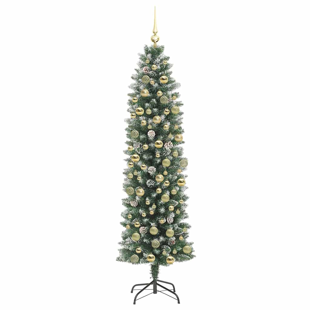 Arbre de Noël artificiel slim avec 300 LED Vert et blanc 180 cm - XIOS