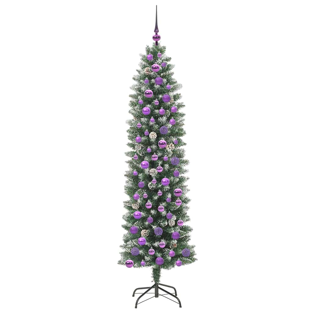 Arbre de Noël artificiel slim avec 300 LED Vert et blanc 180 cm - XIOS