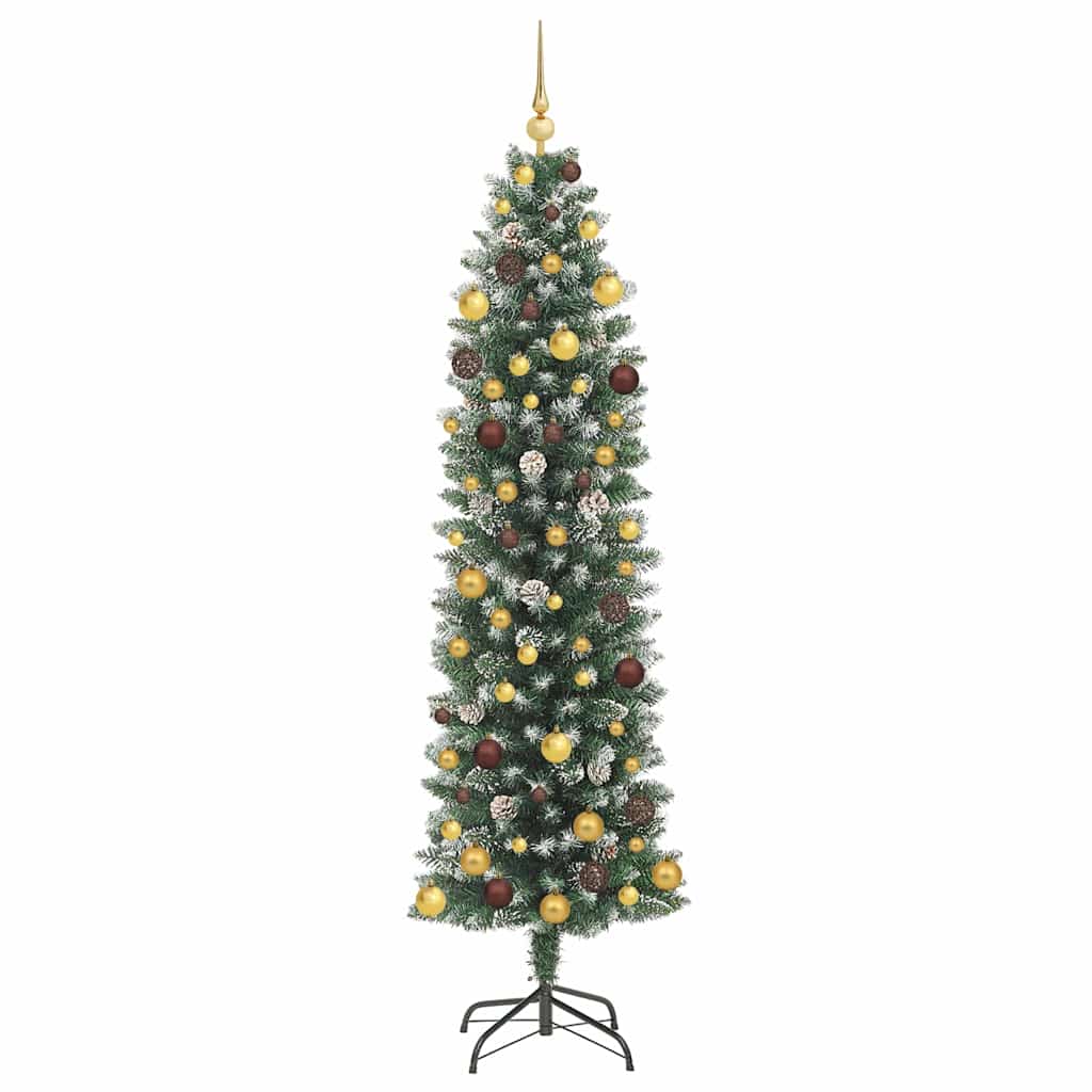 Arbre de Noël artificiel slim avec 300 LED Vert et blanc 210 cm - XIOS