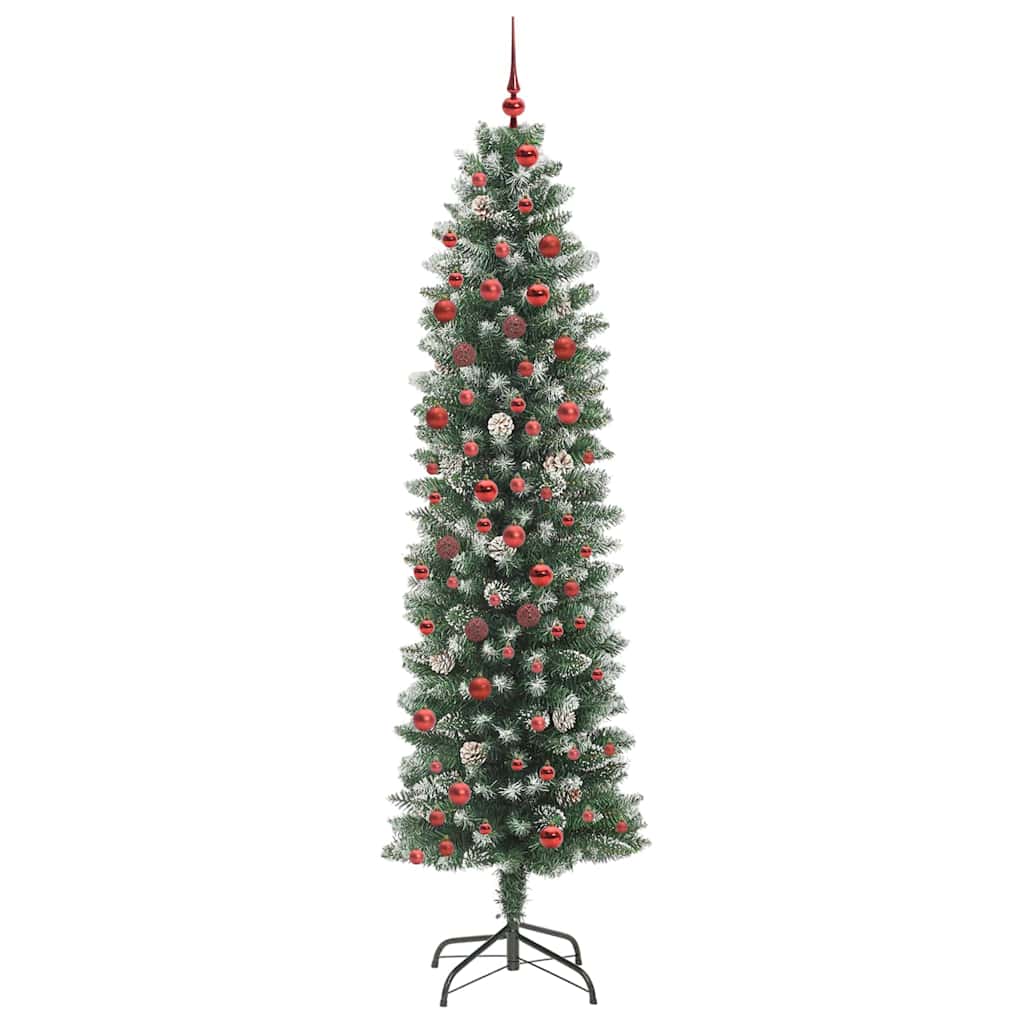 Arbre de Noël artificiel slim avec 300 LED Vert et blanc 210 cm - XIOS