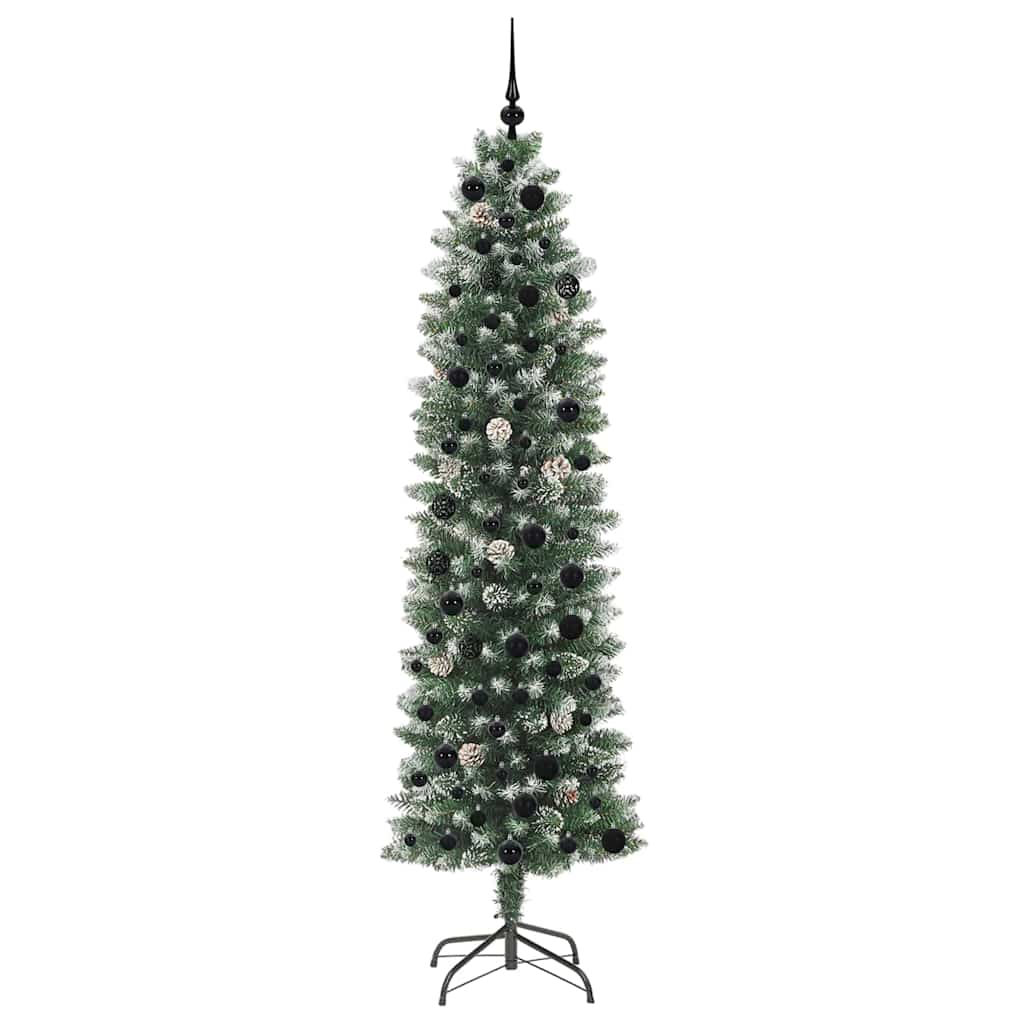 Arbre de Noël artificiel slim avec 300 LED Vert et blanc 210 cm - XIOS