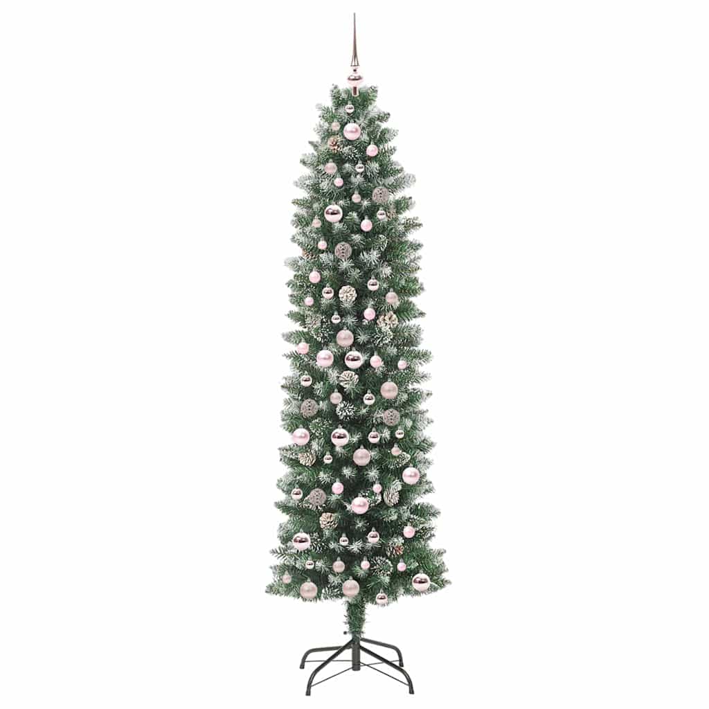 Arbre de Noël artificiel slim avec 300 LED Vert et blanc 210 cm - XIOS