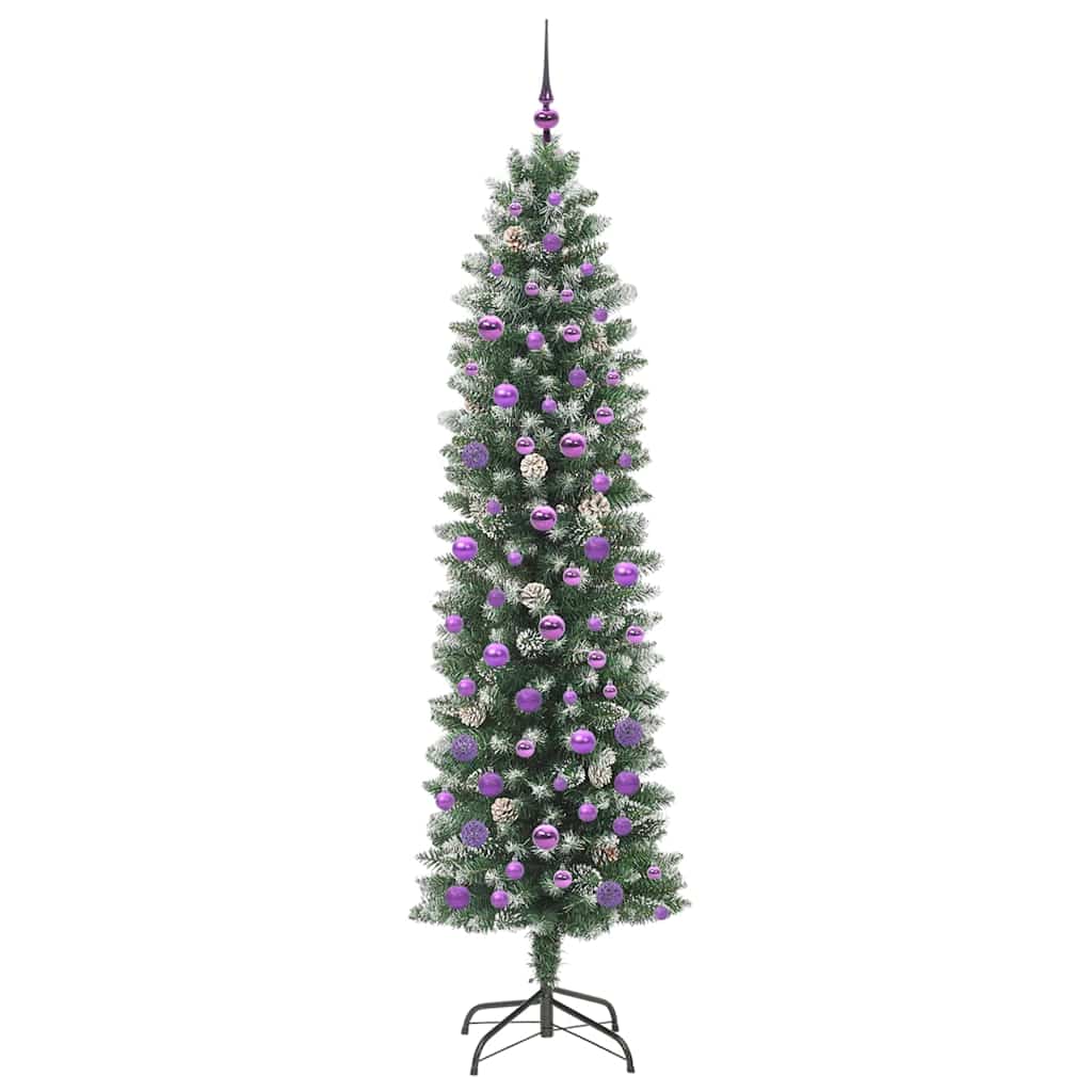 Arbre de Noël artificiel slim avec 300 LED Vert et blanc 210 cm - XIOS