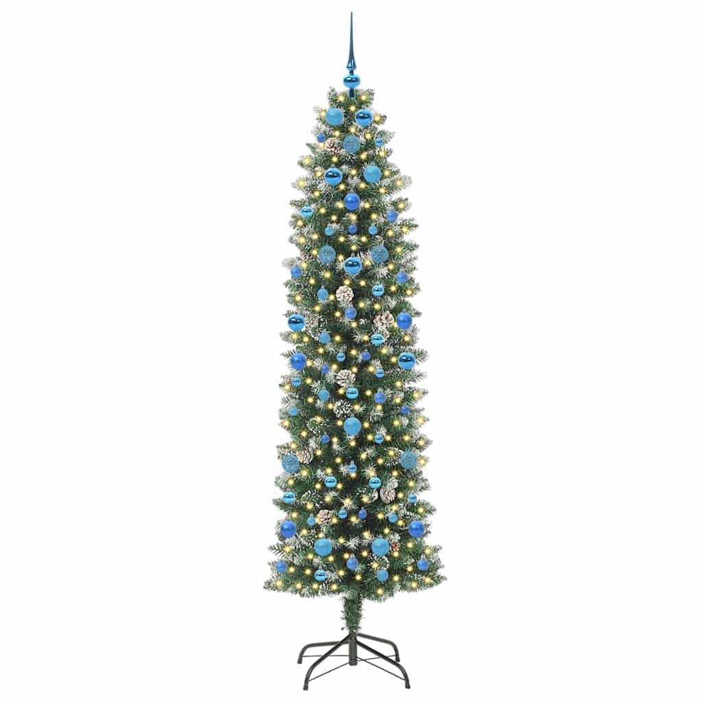 Arbre de Noël artificiel slim avec 300 LED Vert et blanc 210 cm - XIOS