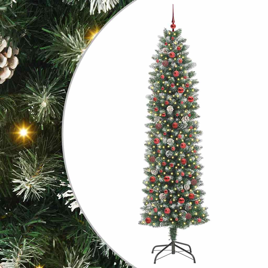 Arbre de Noël artificiel slim avec 300 LED Vert et blanc 240 cm - XIOS