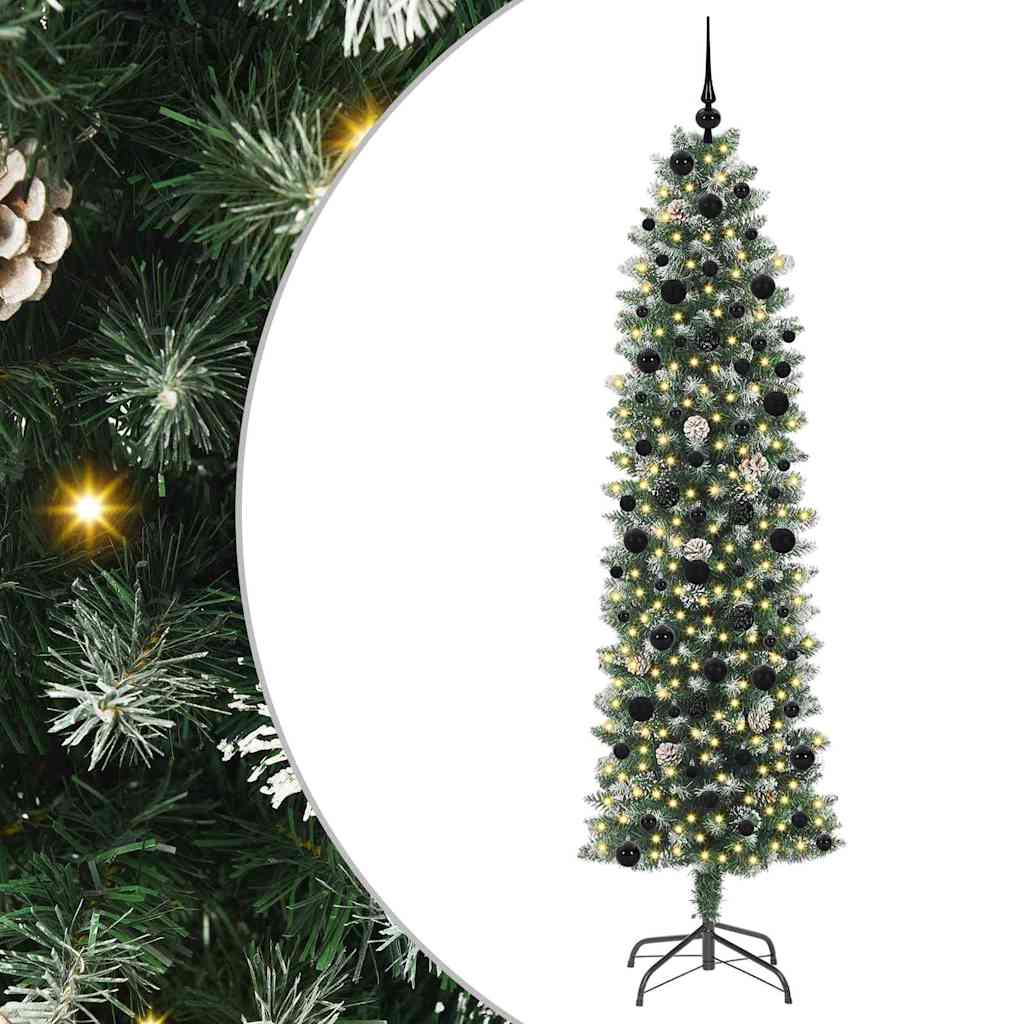 Arbre de Noël artificiel slim avec 300 LED Vert et blanc 240 cm - XIOS