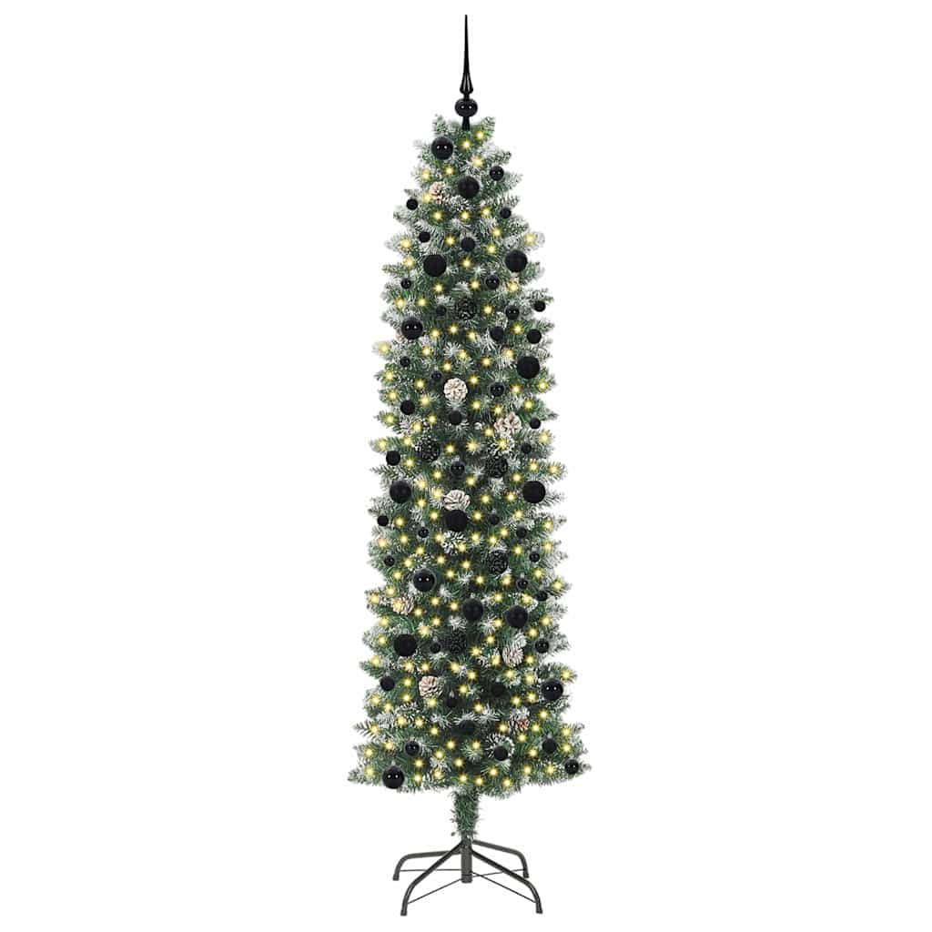 Arbre de Noël artificiel slim avec 300 LED Vert et blanc 240 cm - XIOS