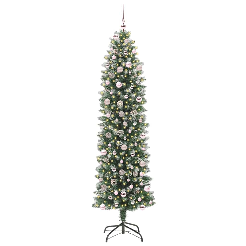 Arbre de Noël artificiel slim avec 300 LED Vert et blanc 240 cm - XIOS