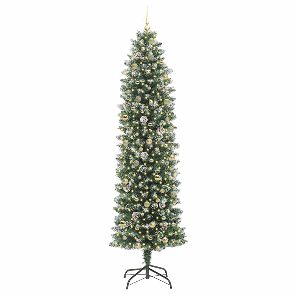 Arbre de Noël artificiel slim avec 300 LED Vert et blanc 240 cm - XIOS