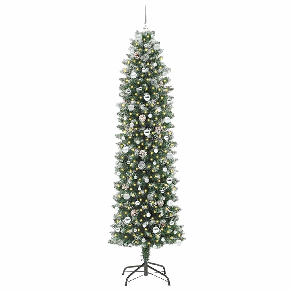 Arbre de Noël artificiel slim avec 300 LED Vert et blanc 240 cm - XIOS
