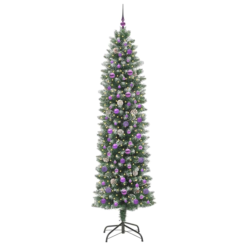 Arbre de Noël artificiel slim avec 300 LED Vert et blanc 240 cm - XIOS