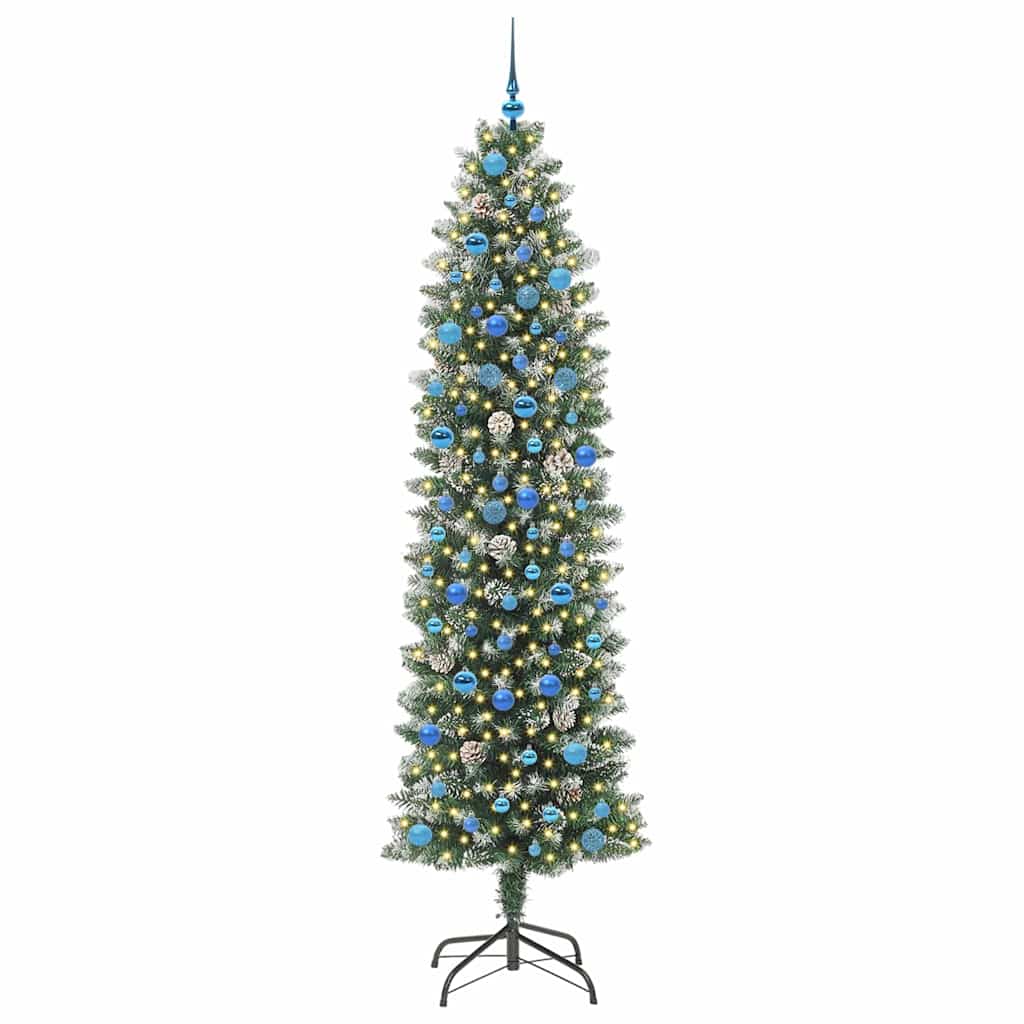Arbre de Noël artificiel slim avec 300 LED Vert et blanc 240 cm - XIOS