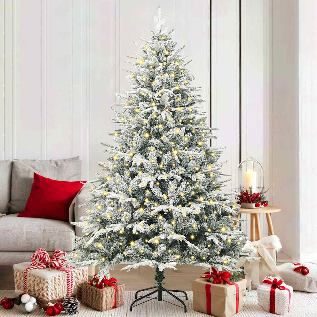 Sapin de Noël artificiel pré-éclairé Vert 180 cm PVC et PE