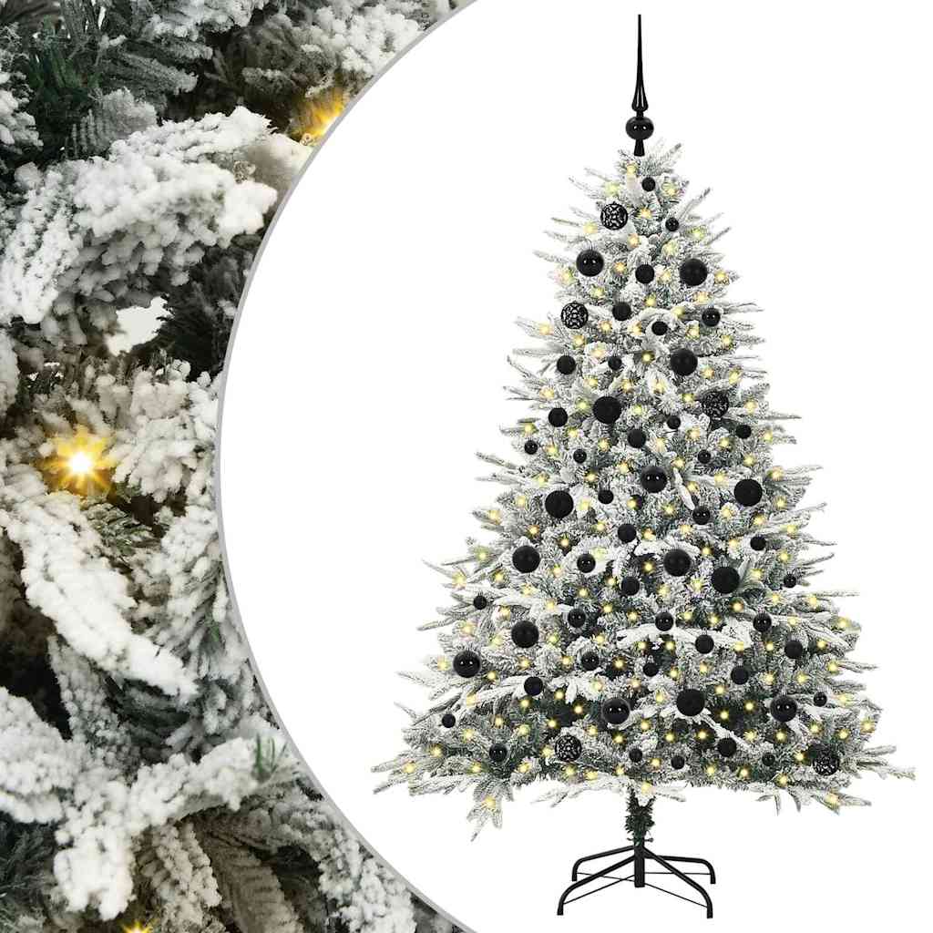 Arbre de Noël artificiel pré-éclairé avec ensemble de boules