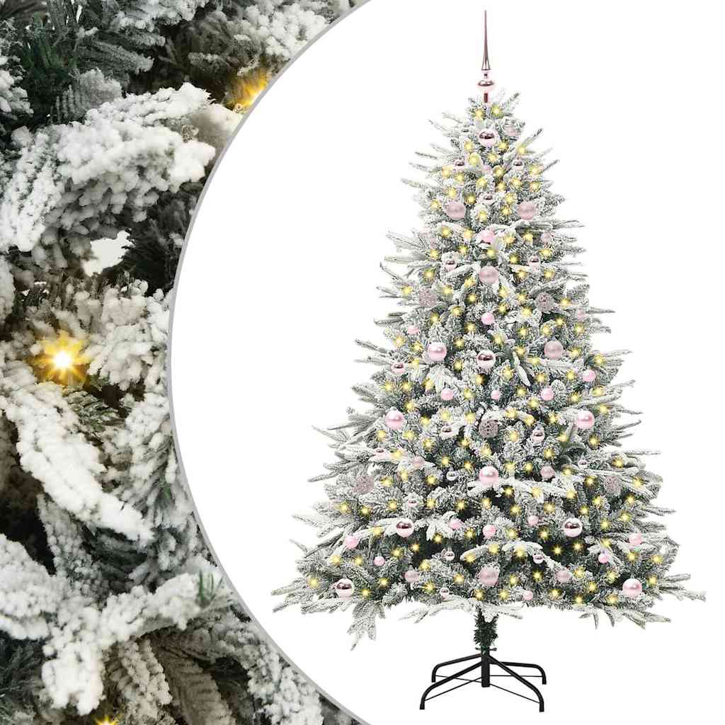 Arbre de Noël artificiel pré-éclairé avec ensemble de boules