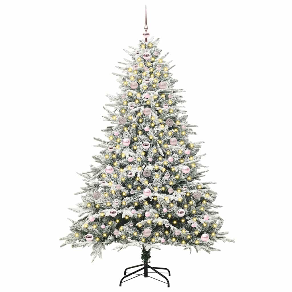 Arbre de Noël artificiel pré-éclairé avec ensemble de boules